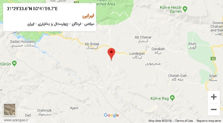 روستای لیرابی بر روی نقشه