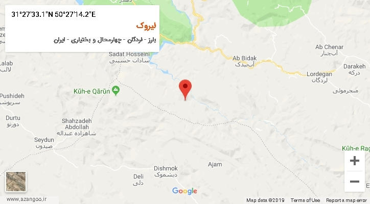 روستای لیروک بر روی نقشه