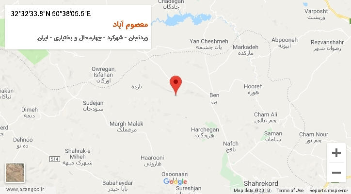 روستای معصوم آباد بر روی نقشه