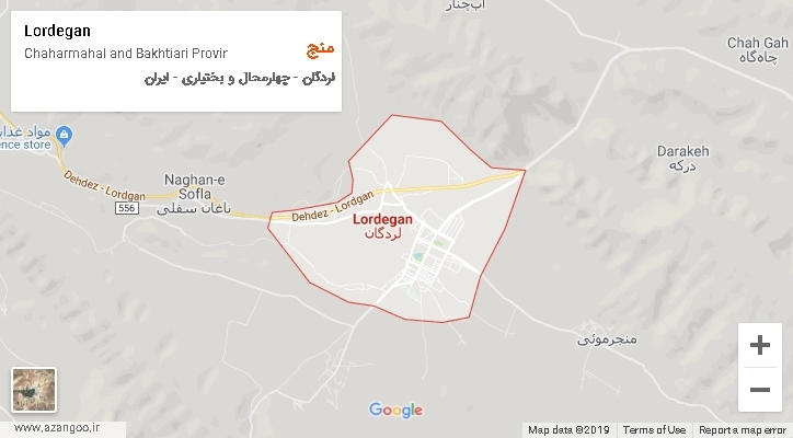 دهستان منج بر روی نقشه