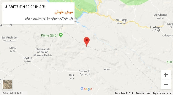 روستای میش خوش بر روی نقشه