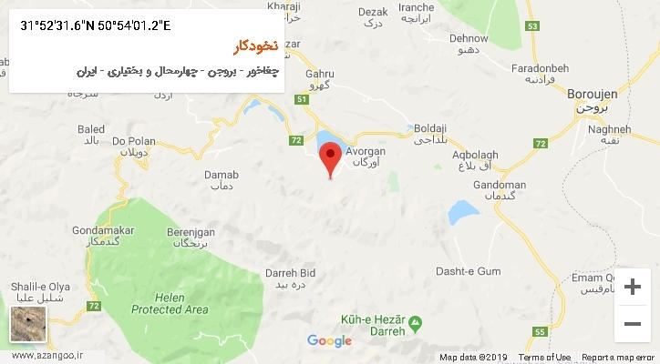 روستای نخودکار بر روی نقشه