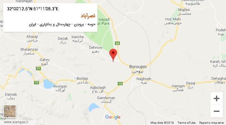 روستای نصرآباد بر روی نقشه