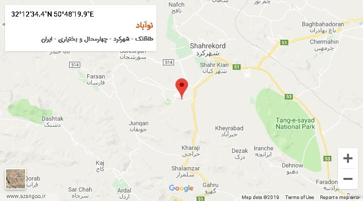 روستای نوآباد بر روی نقشه