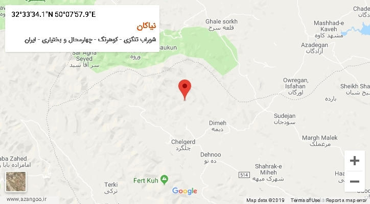 روستای نیاکان بر روی نقشه