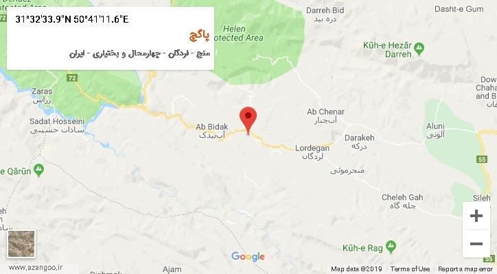 روستای پاگچ بر روی نقشه