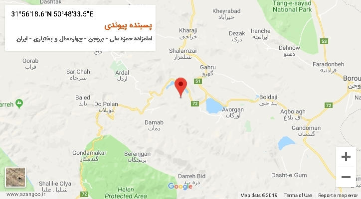 روستای پسبنده پیوندی بر روی نقشه