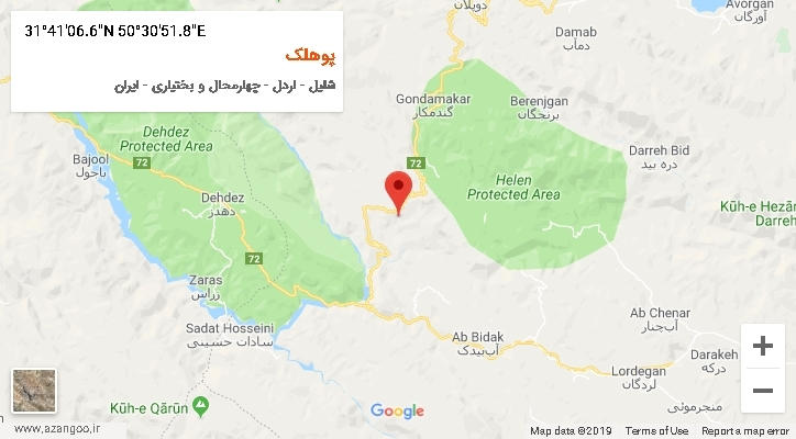 روستای پوهلک بر روی نقشه