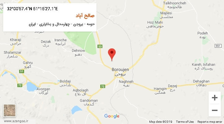 روستای صالح آباد بر روی نقشه