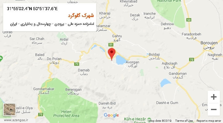 روستای شهرک گلوگرد بر روی نقشه