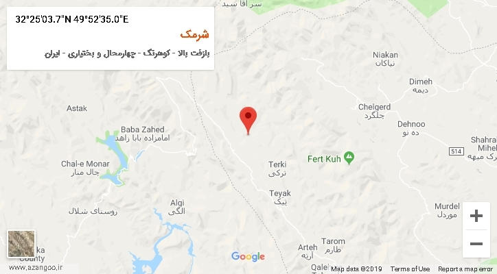 روستای شرمک بر روی نقشه