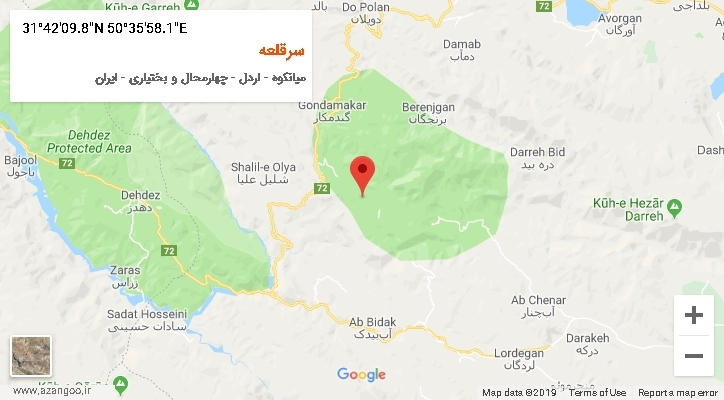 روستای سرقلعه بر روی نقشه