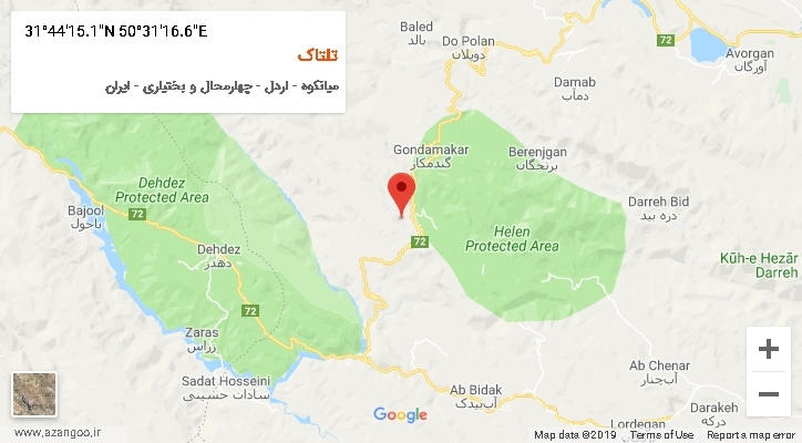 روستای تلتاک بر روی نقشه