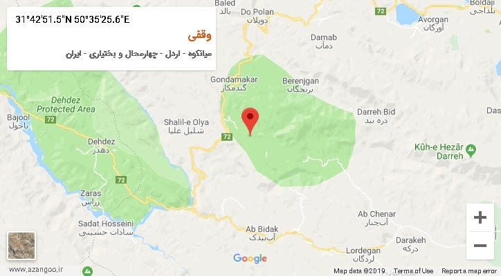 روستای وقفی بر روی نقشه