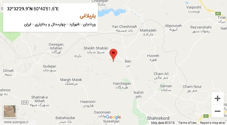 روستای یاربلاغی بر روی نقشه