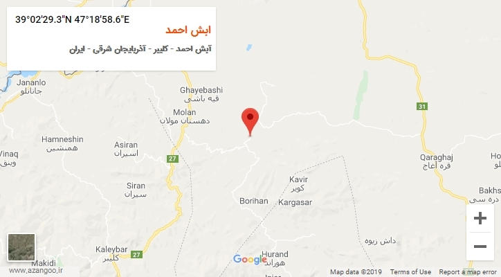 روستای ابش احمد بر روی نقشه