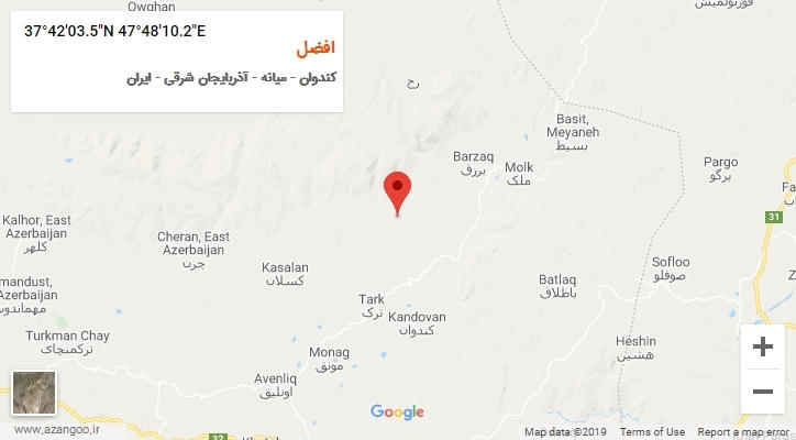 روستای افضل بر روی نقشه