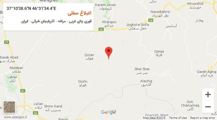 روستای اغبلاغ سفلی بر روی نقشه