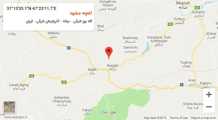 روستای اغچه مشهد بر روی نقشه