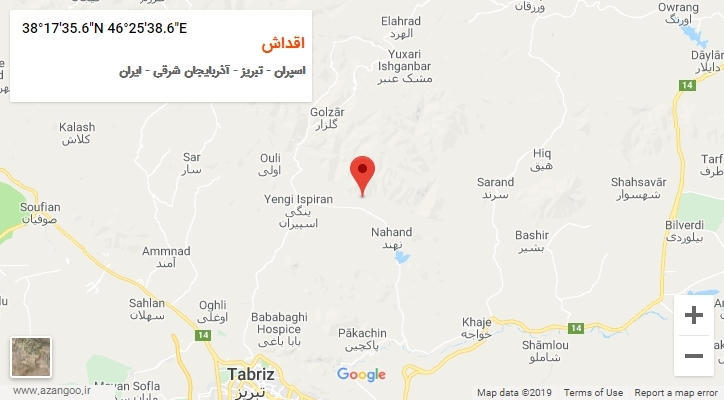 روستای اقداش بر روی نقشه
