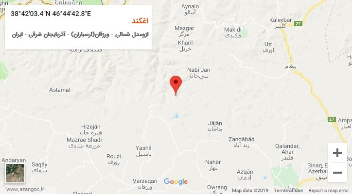 روستای اغکند بر روی نقشه