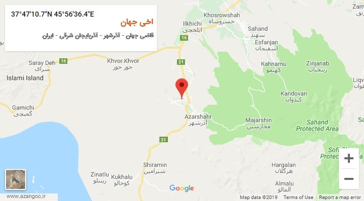 روستای اخی جهان بر روی نقشه