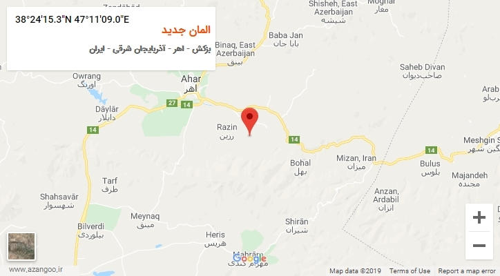 روستای المان جدید بر روی نقشه