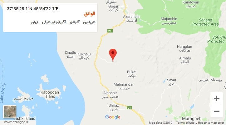 روستای الوانق بر روی نقشه