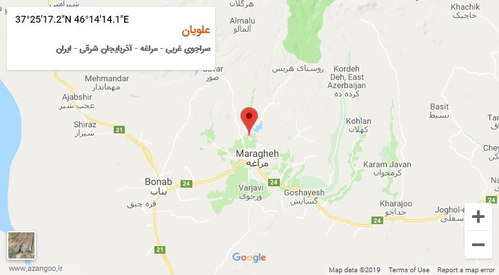 روستای علویان بر روی نقشه