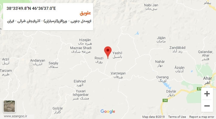 روستای علویق بر روی نقشه