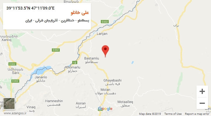روستای علی خانلو بر روی نقشه