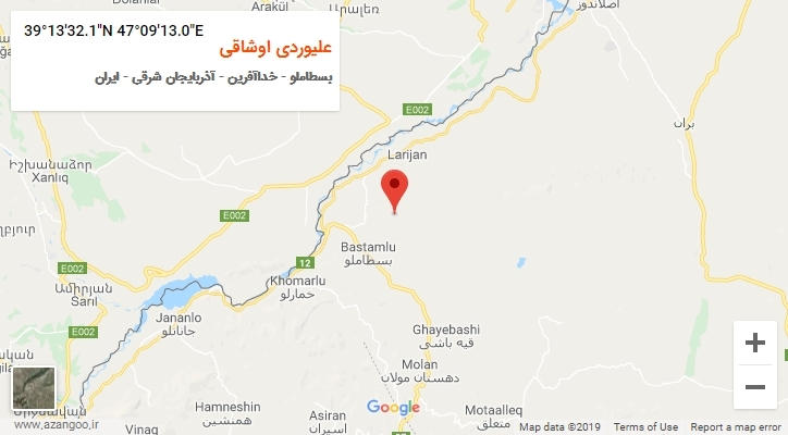روستای علیوردی اوشاقی بر روی نقشه