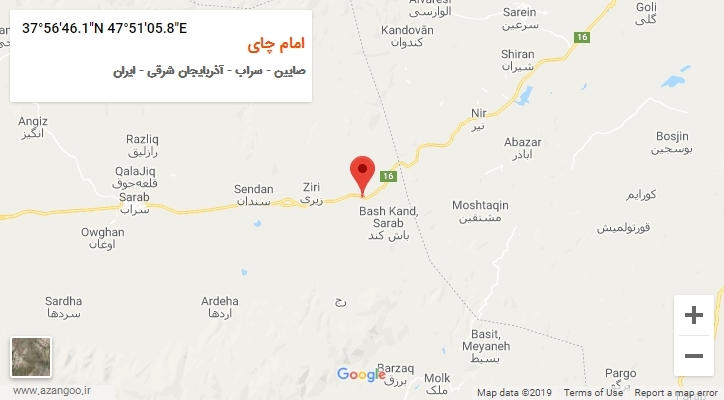 روستای امام چای بر روی نقشه