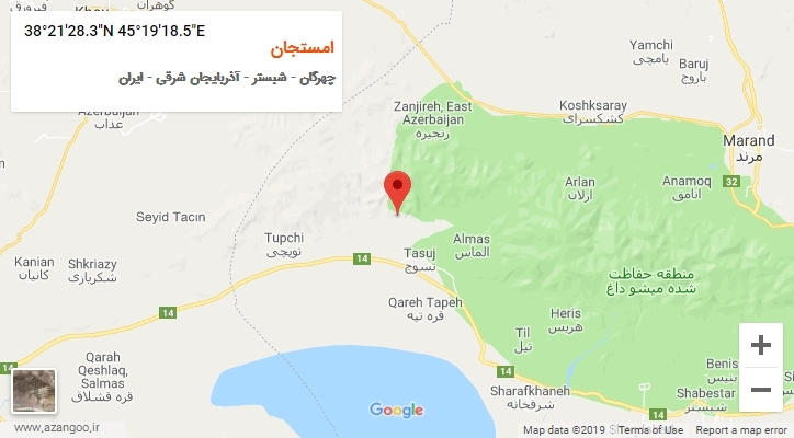 روستای امستجان بر روی نقشه