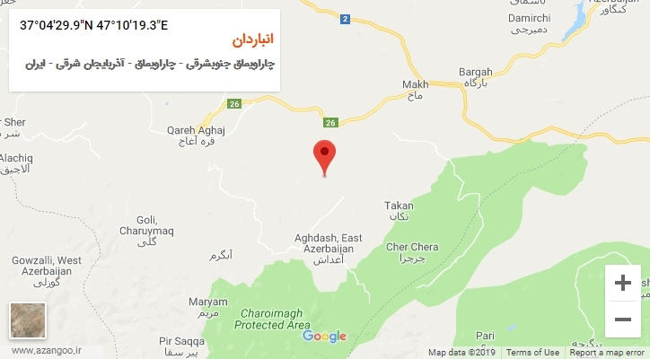 روستای انباردان بر روی نقشه