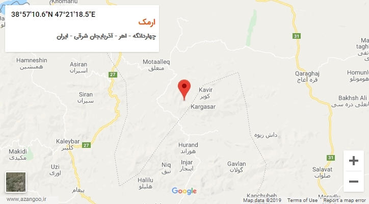روستای ارمک بر روی نقشه
