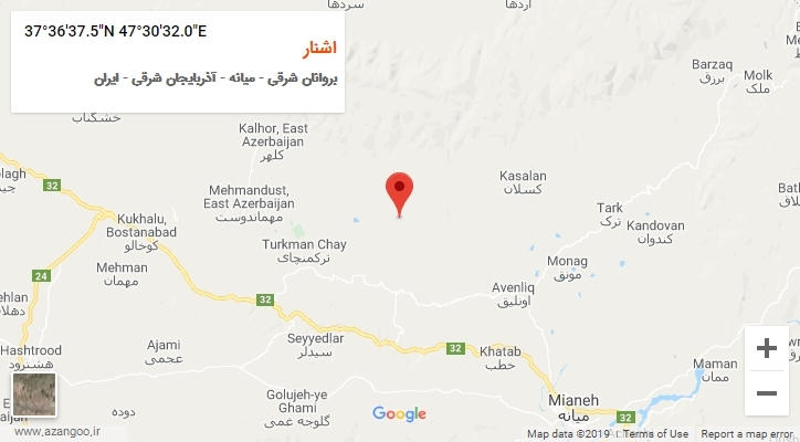 روستای اشنار بر روی نقشه