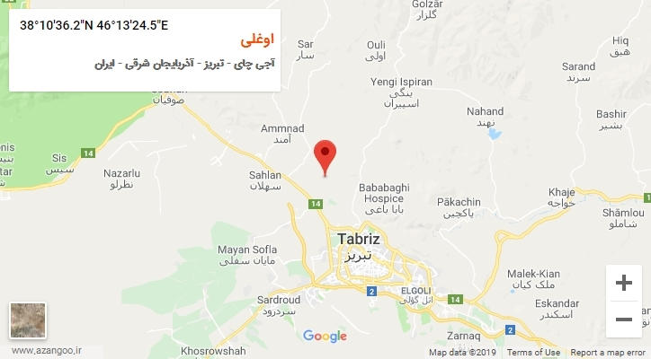روستای اوغلی بر روی نقشه