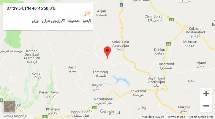 روستای ایاز بر روی نقشه