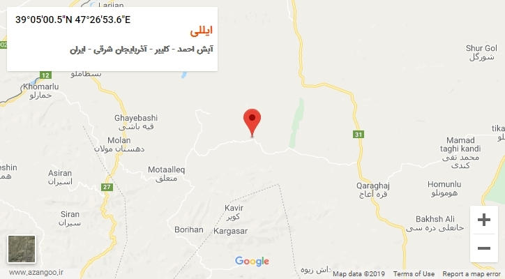 روستای ایللی بر روی نقشه