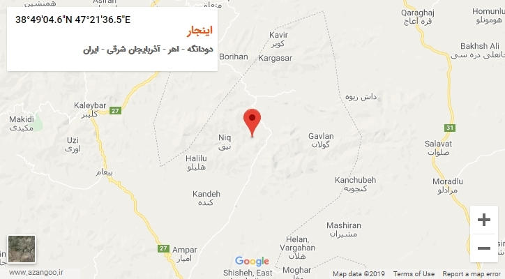روستای اینجار بر روی نقشه