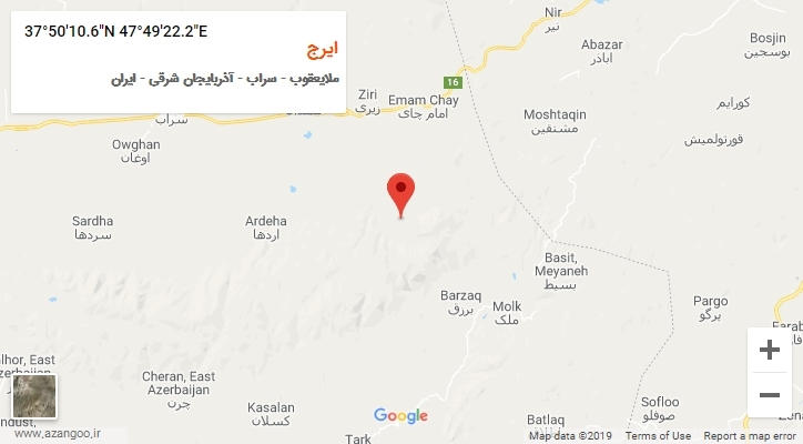 روستای ایرج بر روی نقشه
