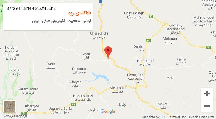 روستای باباکندی رود بر روی نقشه