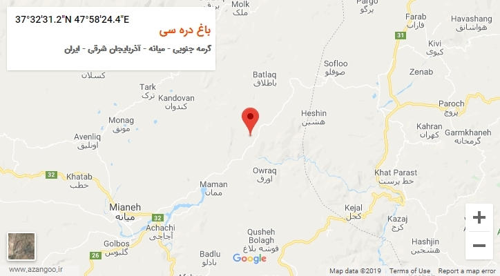 روستای باغ دره سی بر روی نقشه