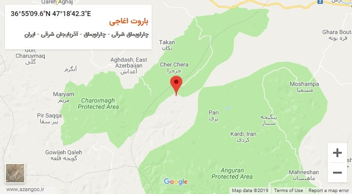 روستای باروت اغاجی بر روی نقشه