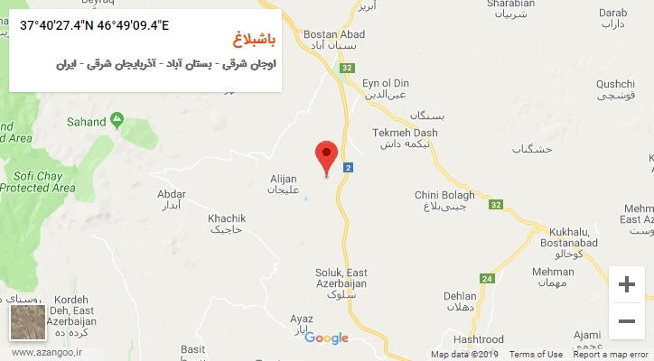 روستای باشبلاغ بر روی نقشه