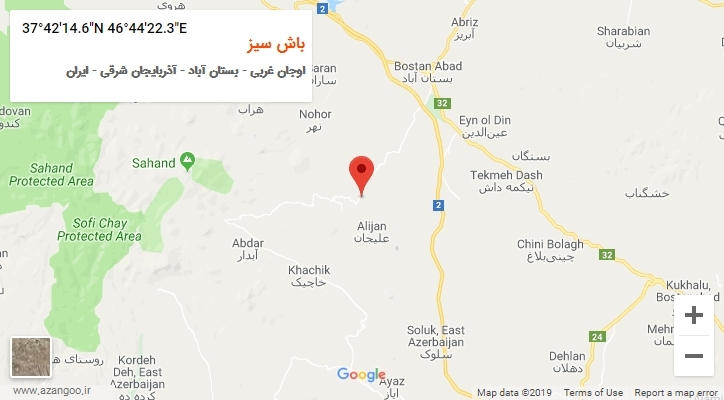 روستای باش سیز بر روی نقشه