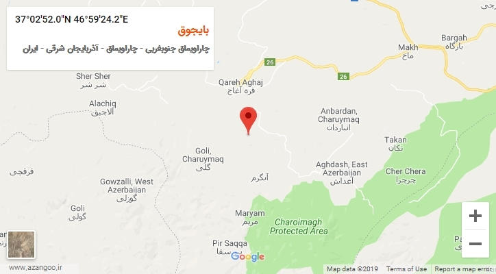 روستای بایجوق بر روی نقشه