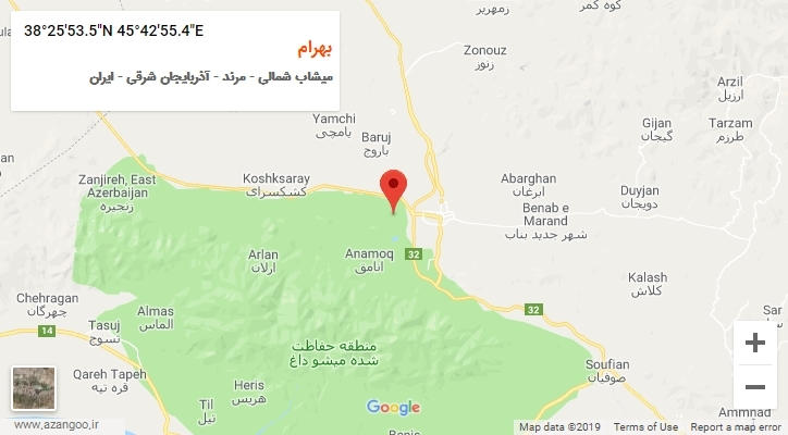 روستای بهرام بر روی نقشه