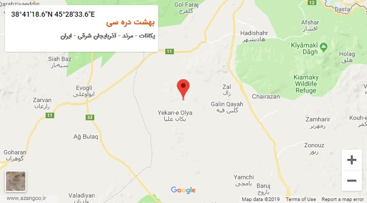 روستای بهشت دره سی بر روی نقشه
